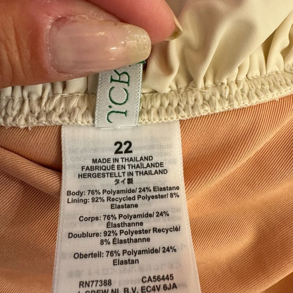 J. Crew NWT Matte Ruffle One Shoulder One Piece Swimsuit Size 22 Ivory Natural - Picture 11 of 12